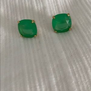 kate spade green stone post earrings